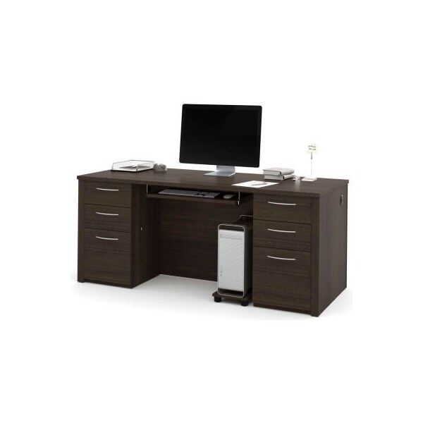 Bestar Bestar 71" Executive Desk Kit - 71" - Dark Chocolate - Embassy Series 60890-79 - main